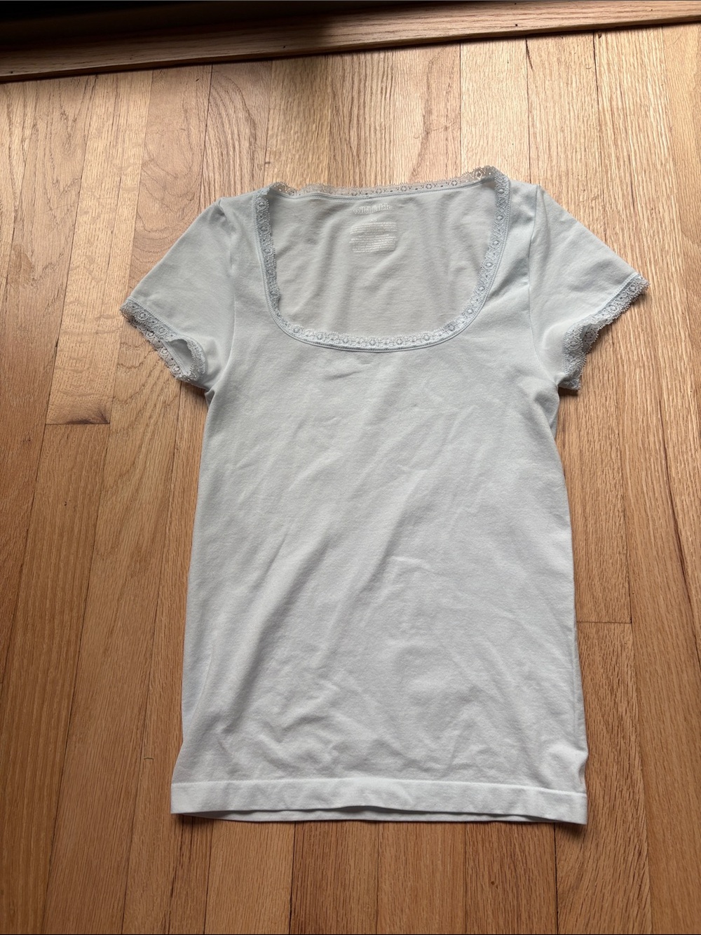 Wild Fable Women's Lace-Trim Scoop Neck Top - White